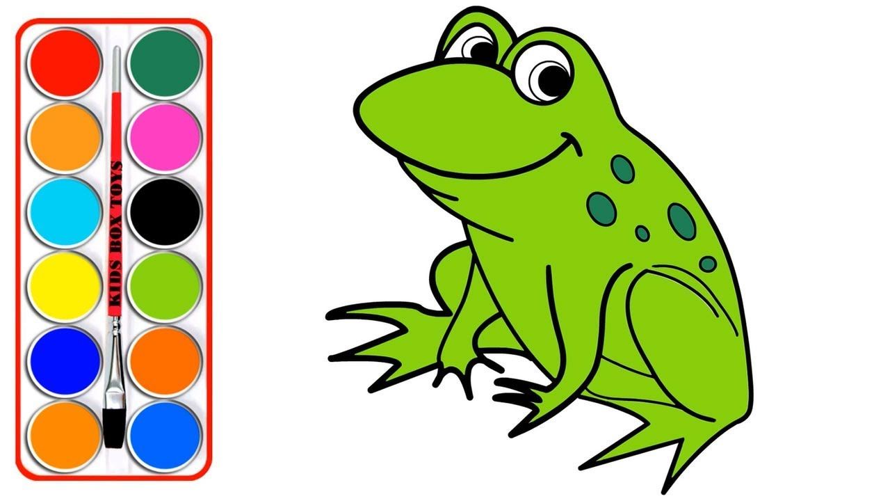 1280x720 How To Draw Frog Coloring Pages With Colored Marker Drawing