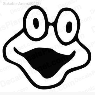 310x310 frog face simple drawing decal, vinyl decal sticker, wall decal