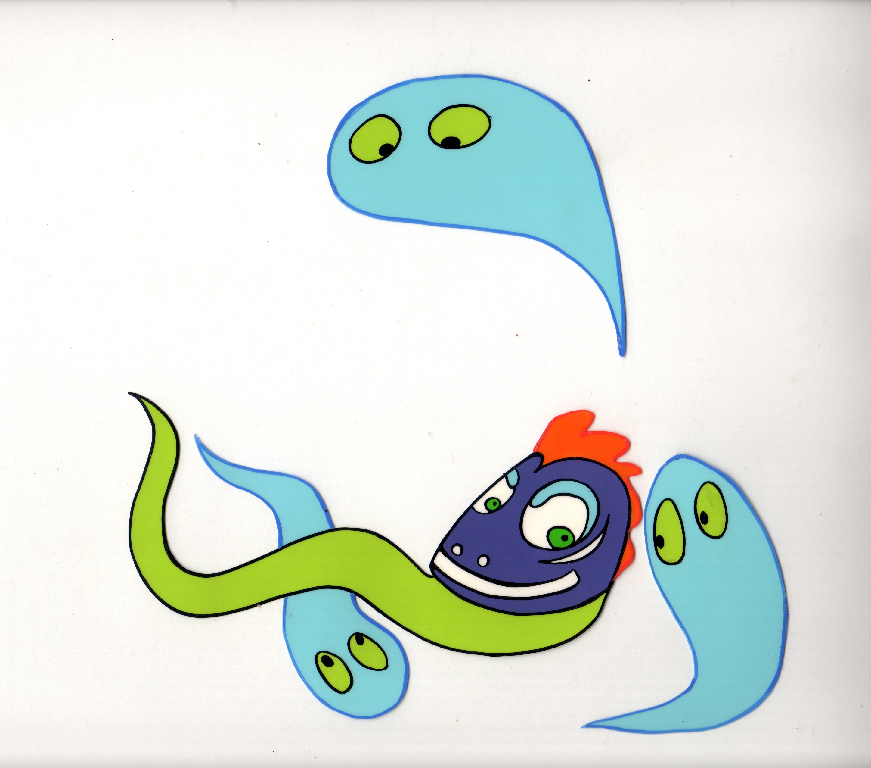 2894x2550 Animation Cel Face Like A Frog Lizard With Etsy