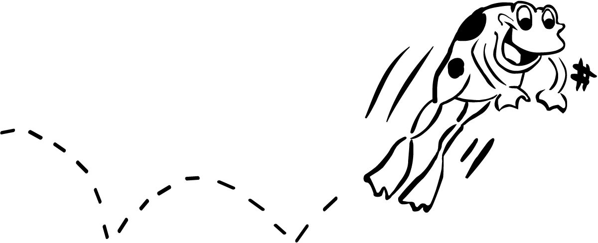 1200x488 Jumping Frog Clipart Black And White