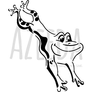 355x355 Azeeda 'jumping Frog' Wall Stencil Template