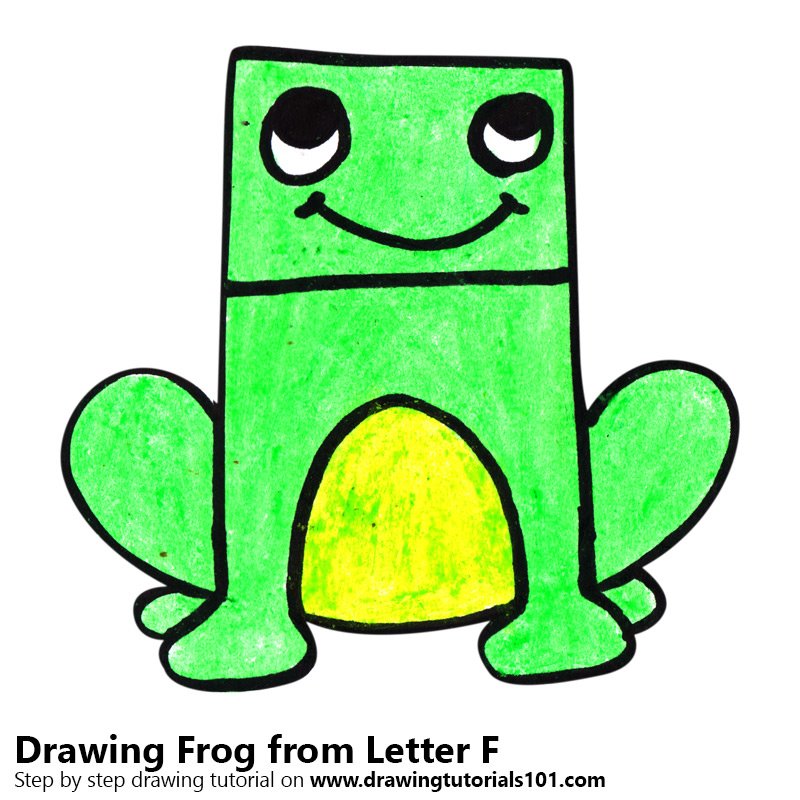 800x800 Frog From Letter F Colored Pencils