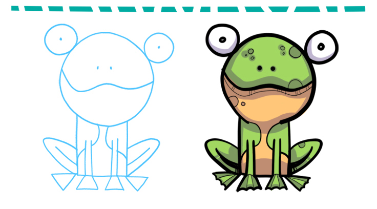 736x408 How To Draw A Cartoon Frog
