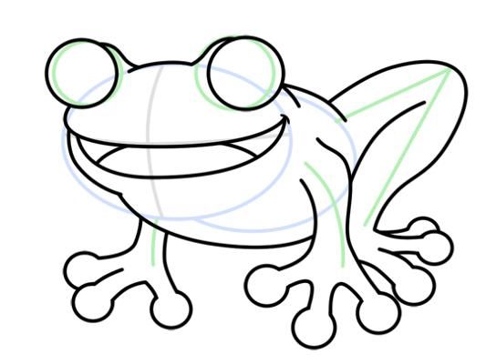 533x400 How To Draw A Frog Leg Art Drawing Tutorials Frog Drawing