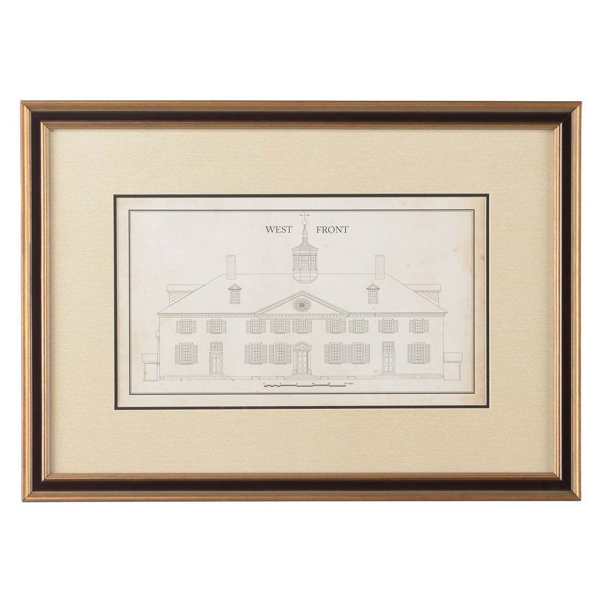 1186x1186 Mount Vernon West Front Measured Drawing Print The Shops