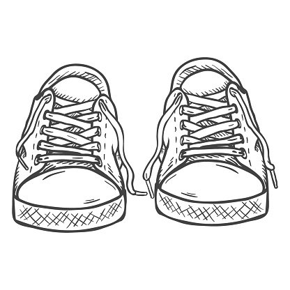 416x416 Vector Sketch Illustration Pair Of Casual Front View Stock Vectors
