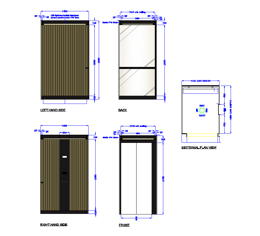 895x811 Lift Car Design Design Dwg Drawing