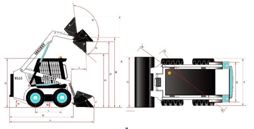520x264 optional color mini skid steer tractor front end shovel loader