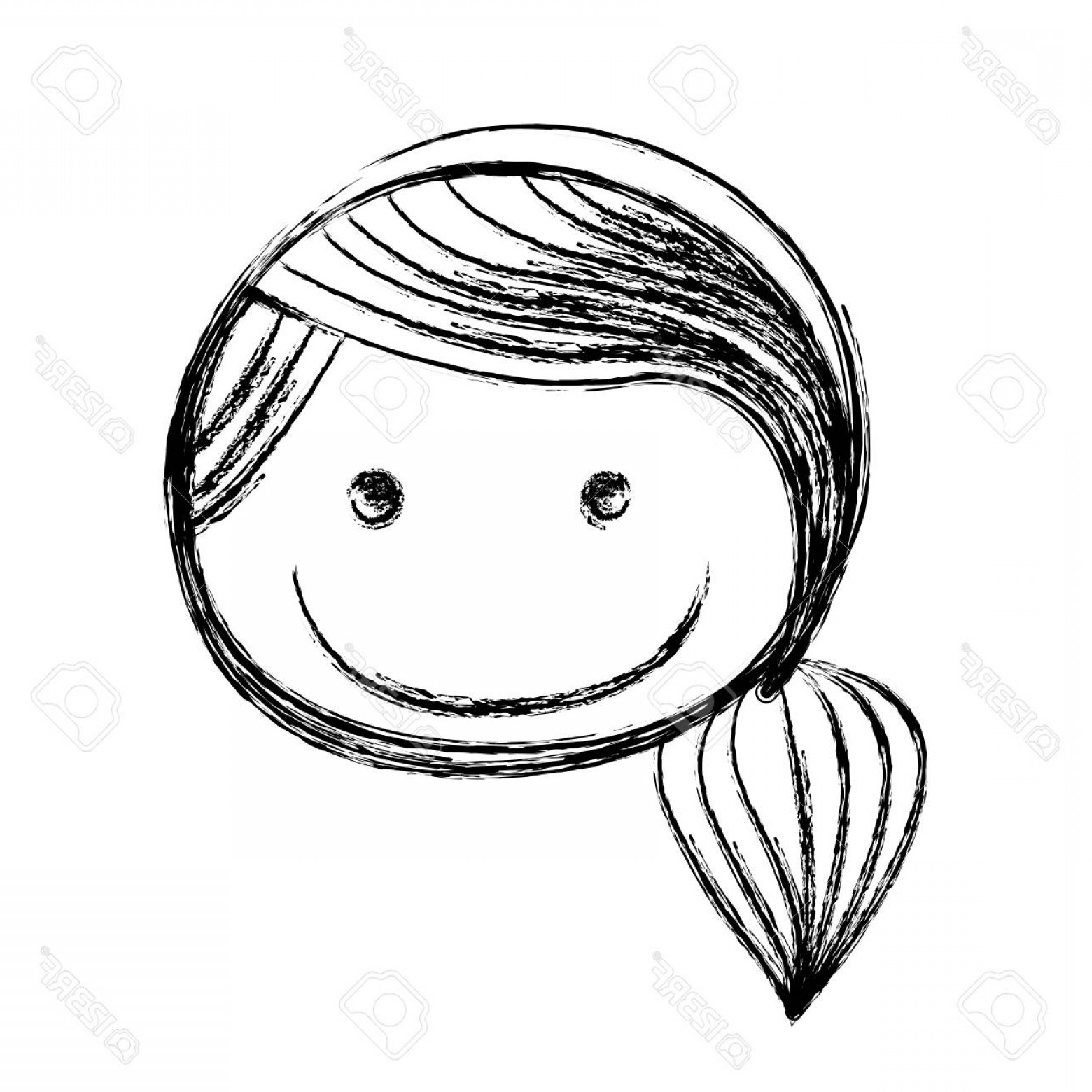 1560x1560 Photostock Vector Blurred Silhouette Caricature Front Face Girl