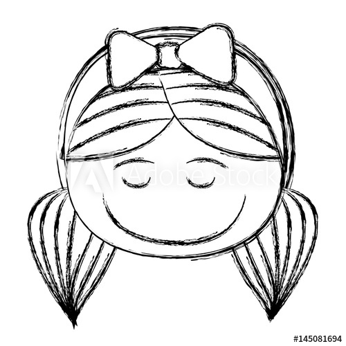 500x500 Blurred Silhouette Caricature Front Face Girl With Eyes Closed