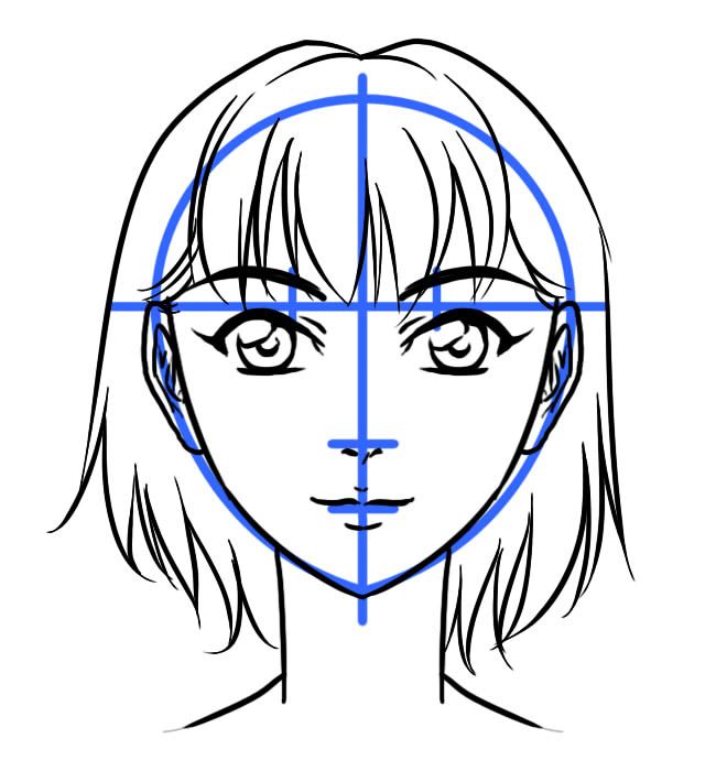 650x700 Manga Face Front View Drawing And Painting