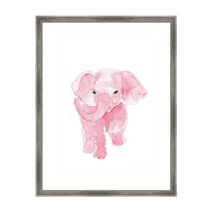 300x300 Elephant Silhouette Minimalist Painting Framed Print