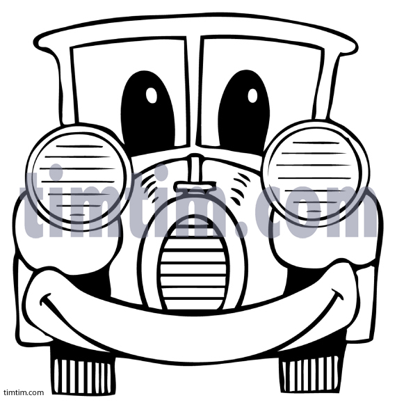 571x585 Free Drawing Of A Car Face Bw From The Category Cars Trucks Buses