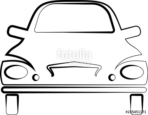 500x388 car calligraphic front view, stylish car design stock image
