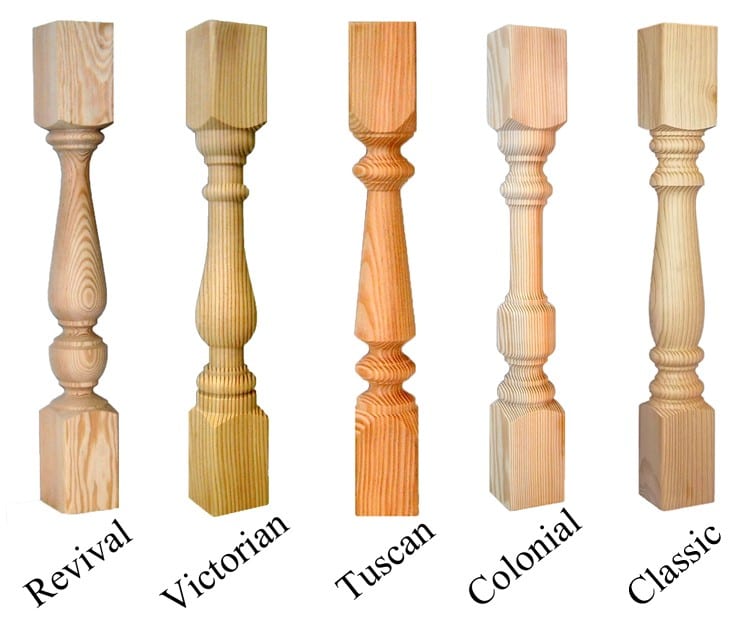 750x625 Traditional Wood Porch Spindles, Turned Cedar Balusters For Porch