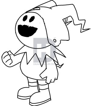 300x351 how to draw jack frost from shin megami tensei, step