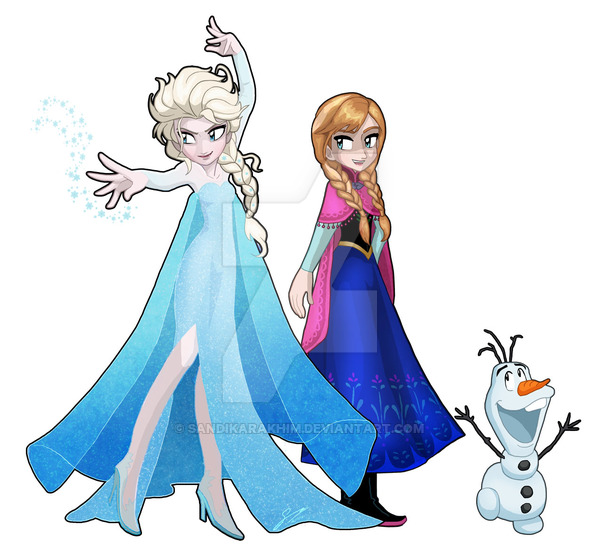 600x557 Frozen Elsa Anna And Olaf