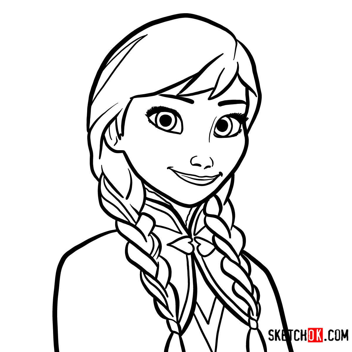 How To Draw Anna Chibi Cute Coloring Pages Disney Princess Coloring ...