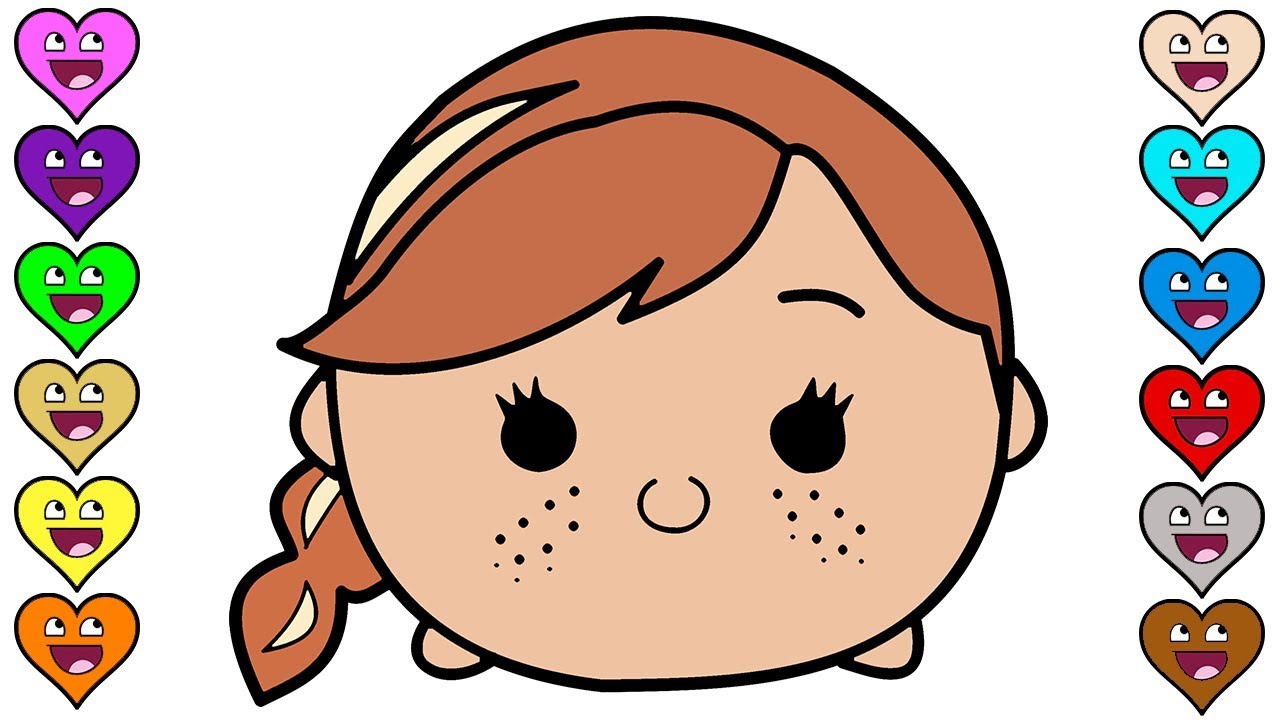 1280x720 Tsum Tsum Disney Frozen Anna Drawing And Coloring How To Draw