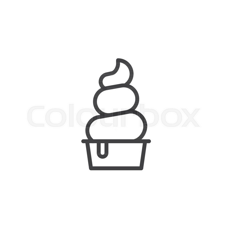 800x800 frozen yogurt line icon, outline stock vector colourbox