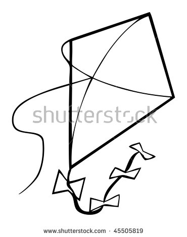 370x470 Outline Image Of Kite Cartoon Vector Outline Illustration Kite
