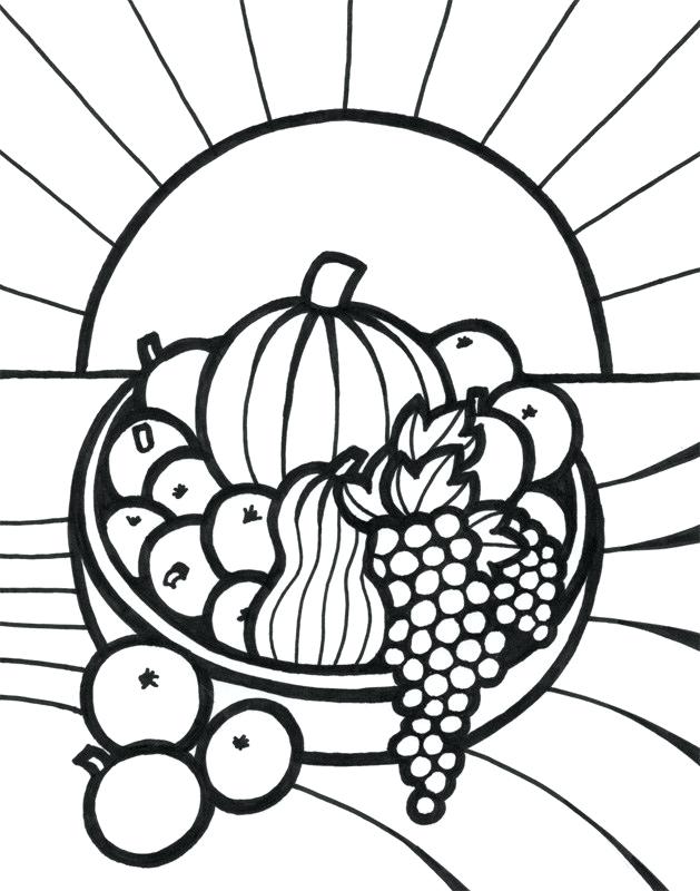 629x800 Fruits And Vegetables Basket Drawings