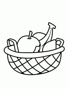 231x300 Fruit Basket Drawing Easy