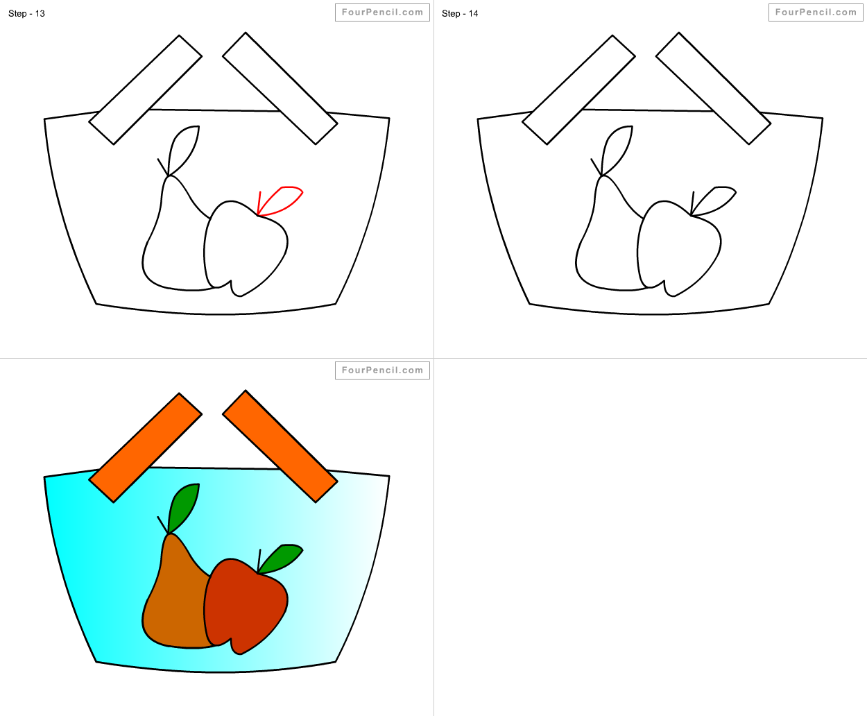 1250x1032 How To Draw Fruit Basket For Kids Step