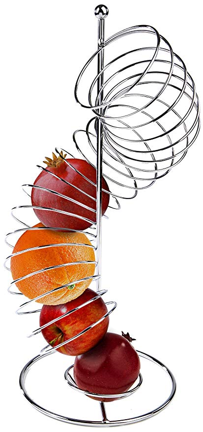 413x879 Mind Reader Spiral Fruit Basket, Stainless Steel