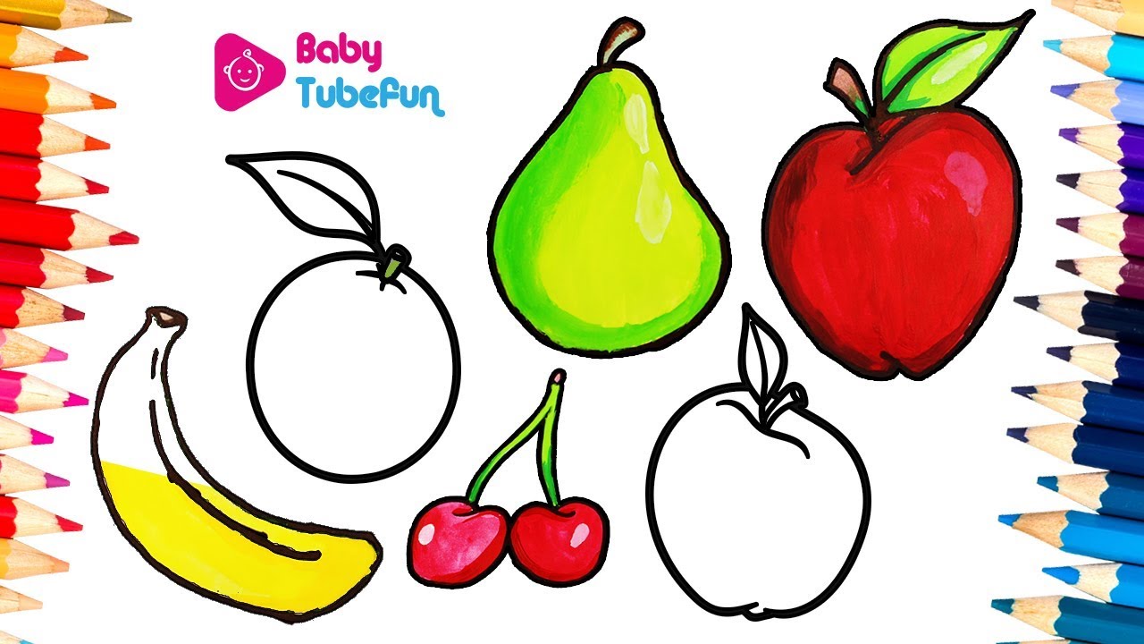 1280x720 How To Draw Fruits And Vegetables And Colouring Dresses For Kids
