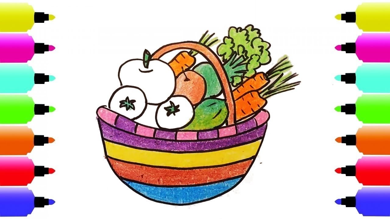 1280x720 how to draw fruits basket, coloring pages fruits, art colours