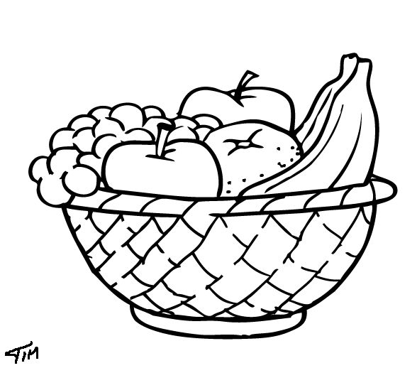 588x518 Printable Fruit Coloring Pages For Kids Fruits Fruit Basket