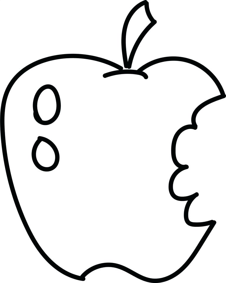 768x962 Simple Apple Drawing Line Drawing Of Apples Simple Line Vector