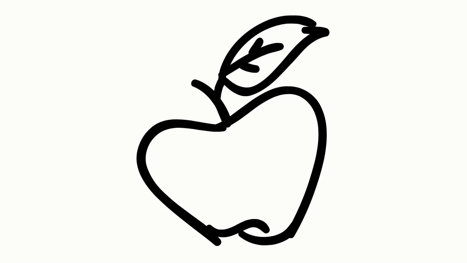 1920x1080 Apple Fruit Line Drawing Illustration Animation With Transparent