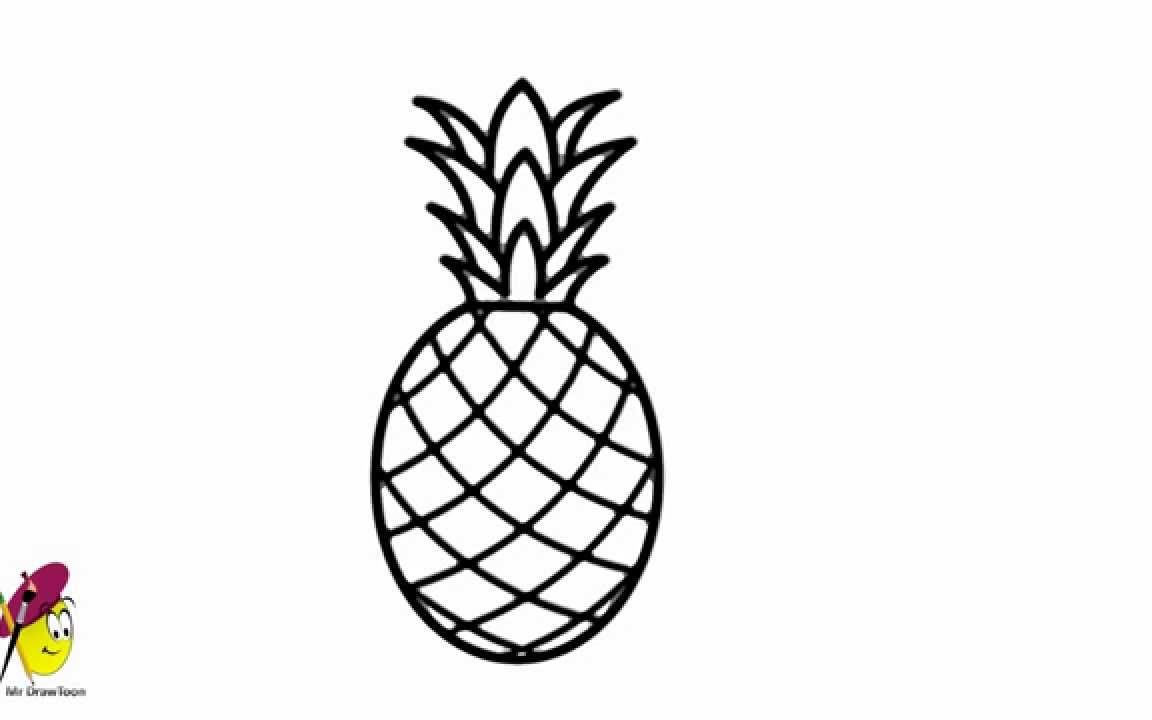 1152x720 How To Draw Pineapple In Easy Steps For Children Beginners Youtube