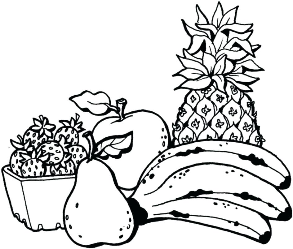 945x805 Fruits Coloring Pages For Kids Free Picture Of Fruit Basket