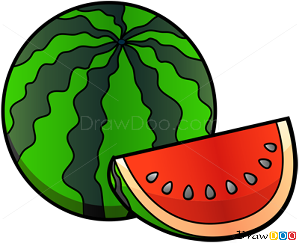 1000x813 How To Draw Watermelon, Fruits