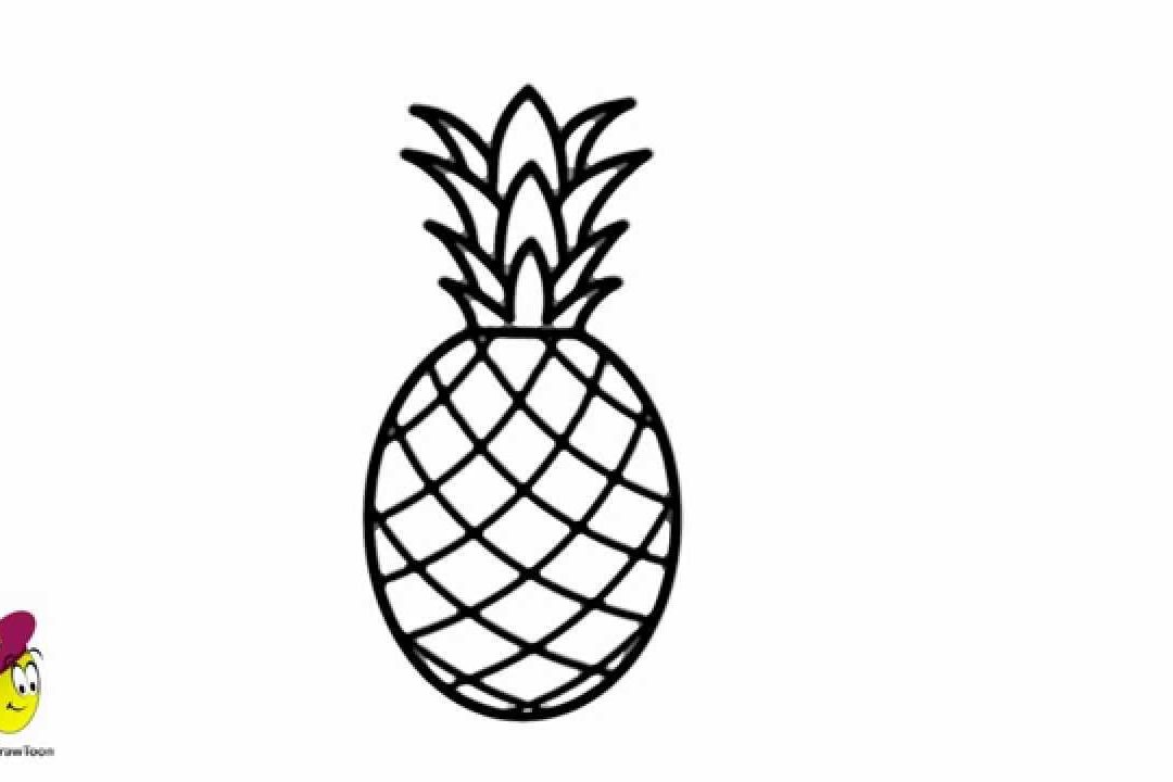 1080x720 How To Draw Pineapple In Easy Steps For Children Beginners Youtube