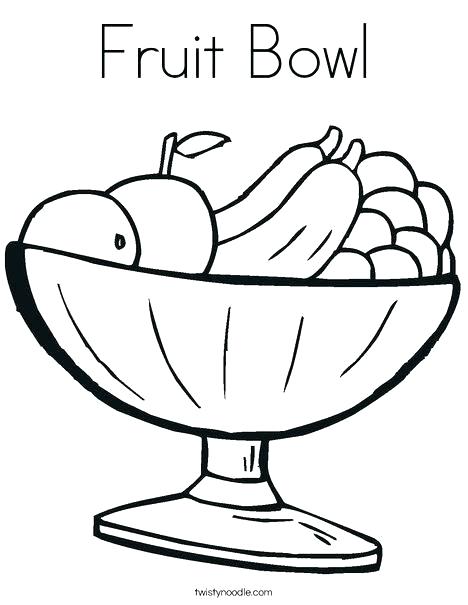468x605 A Basket Of Fruits Drawing