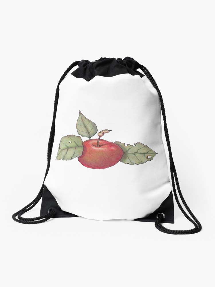 750x1000 Apple Colour Pencil Art, Fruit, Realism Drawstring Bag