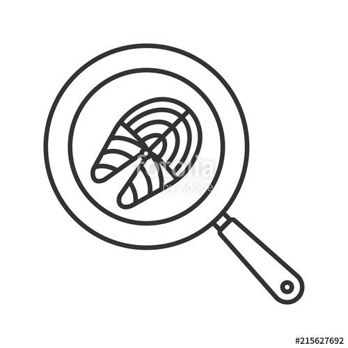 500x500 Frying Pan Linear Icon Stock Image And Royalty Free Vector