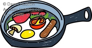 300x158 Clipart Image Of A Whimsical Drawing Of An English Breakfast