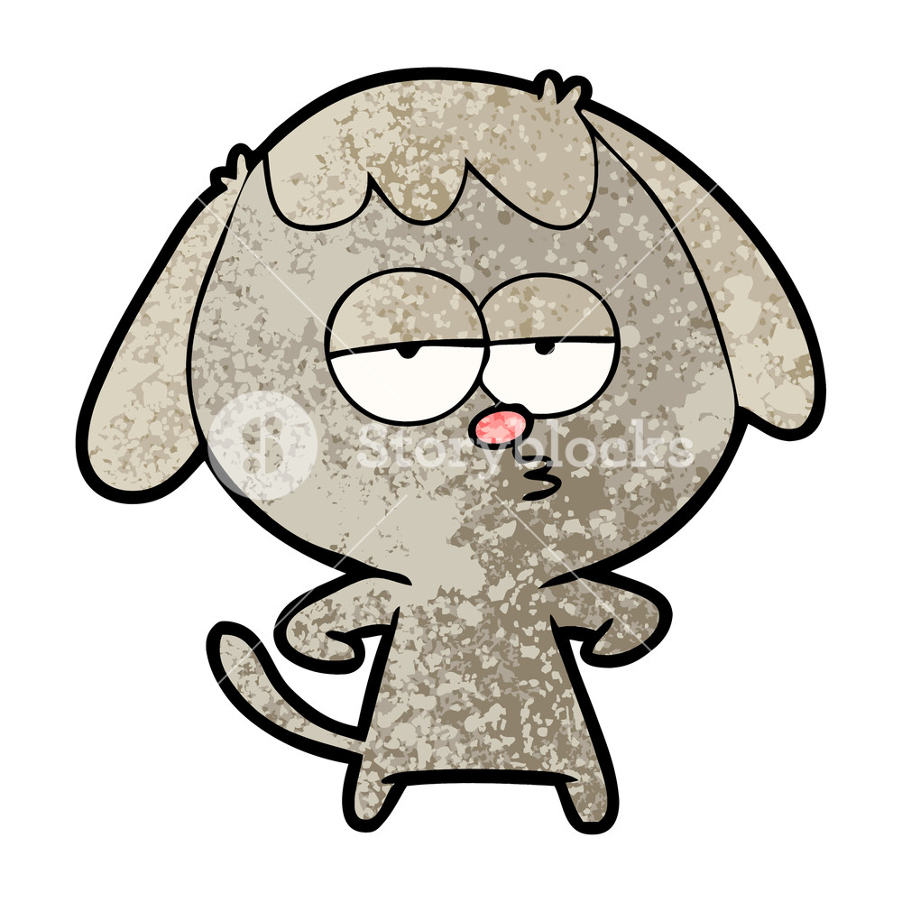 1000x1000 Cartoon Bored Dog Royalty Free Stock Image