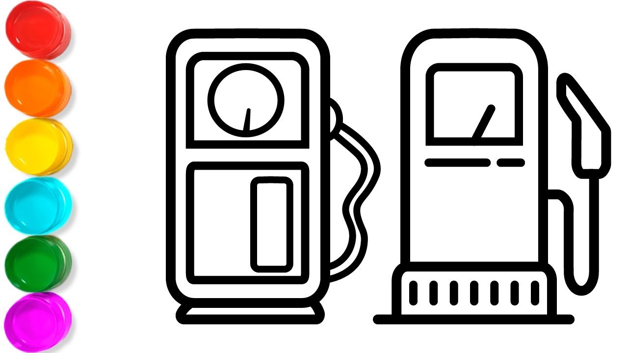 1280x720 Glitter Fuel Pump Drawing And Coloring Pages For Kids, Toddlers