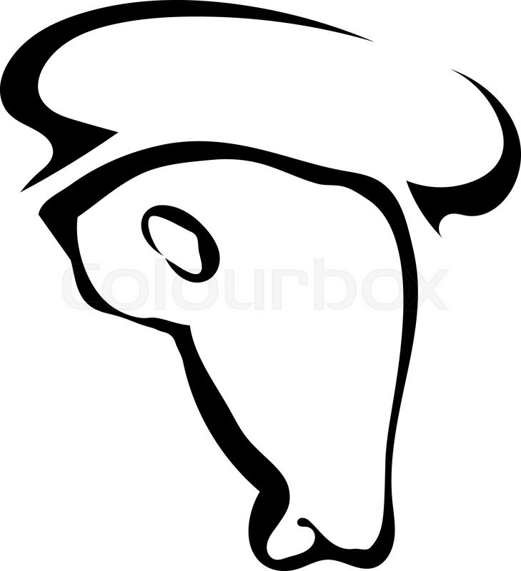 729x800 Simple Silhouette Full Face Head Of A Stock Vector Colourbox