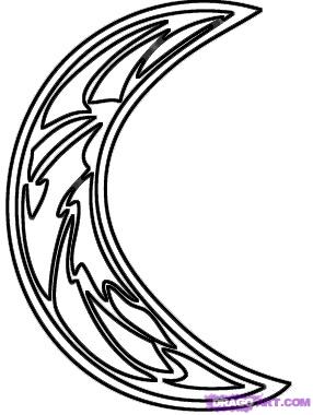 286x380 Easy Full Moon Drawing