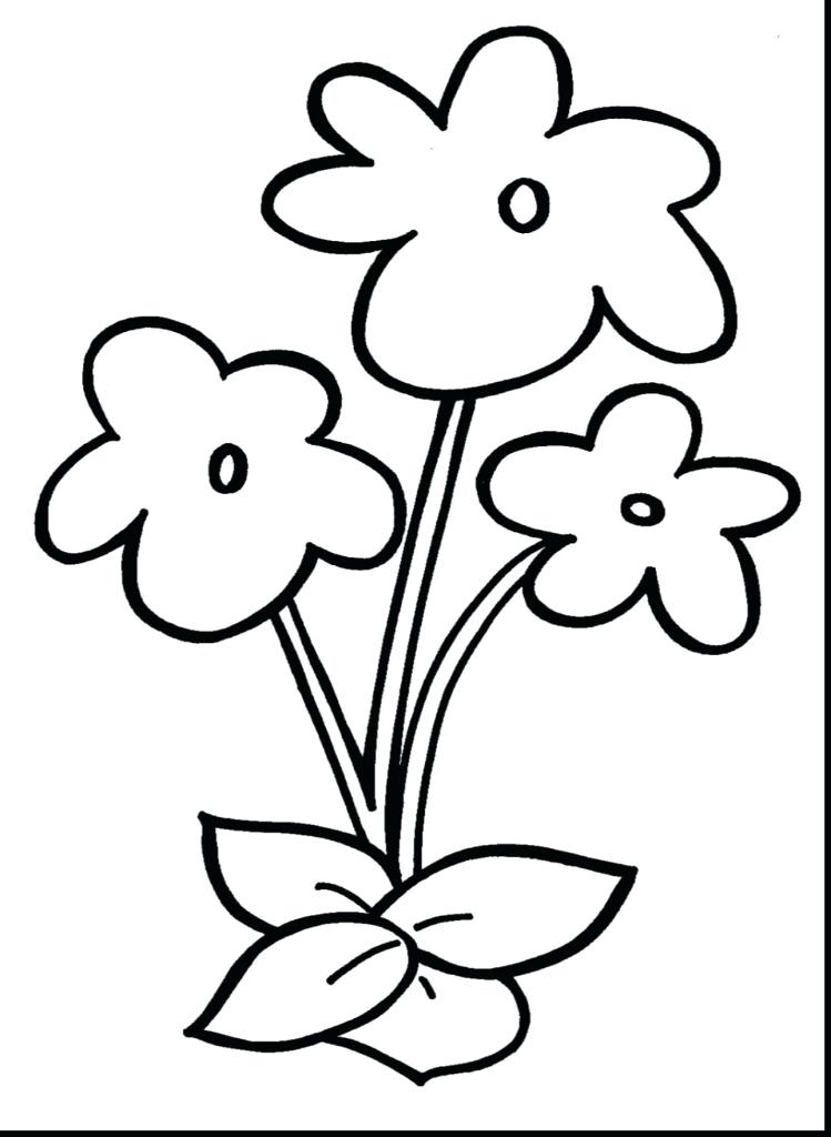 749x1024 Coloring Pages Simple Flower Coloring Pages For Children Flowers