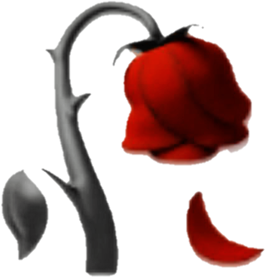 537x562 Download Emoji Rose Redrose Red Sticker Black Emojisti