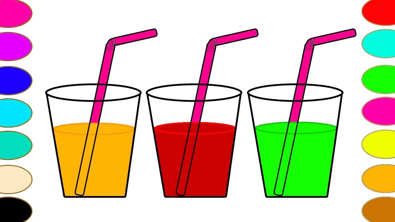 1280x720 Soda Drink Fruit Juice Yummy Coloring Pages Learn Colors