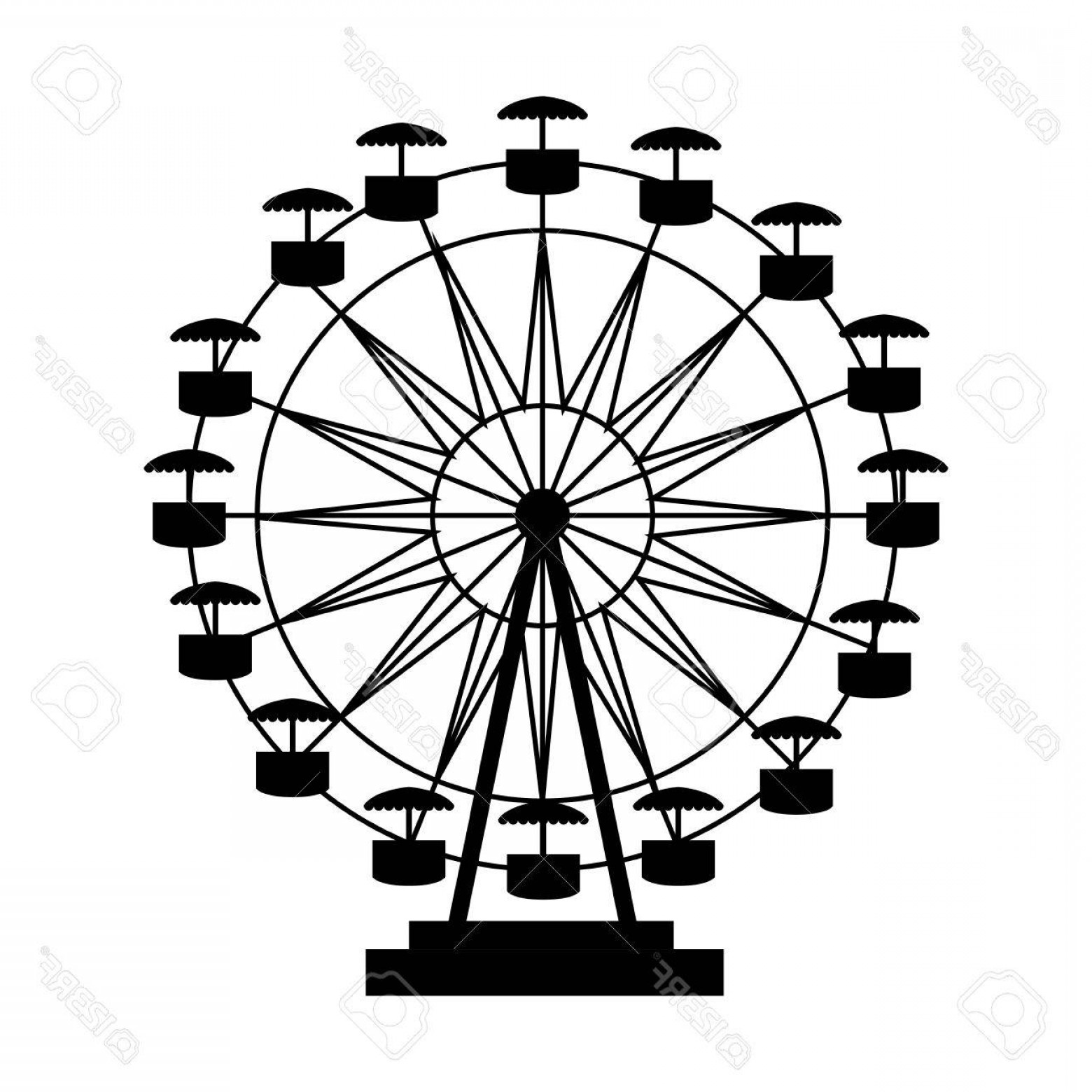 1560x1560 Photostock Vector Ferris Wheel Fair Entretaiment Round Attraction